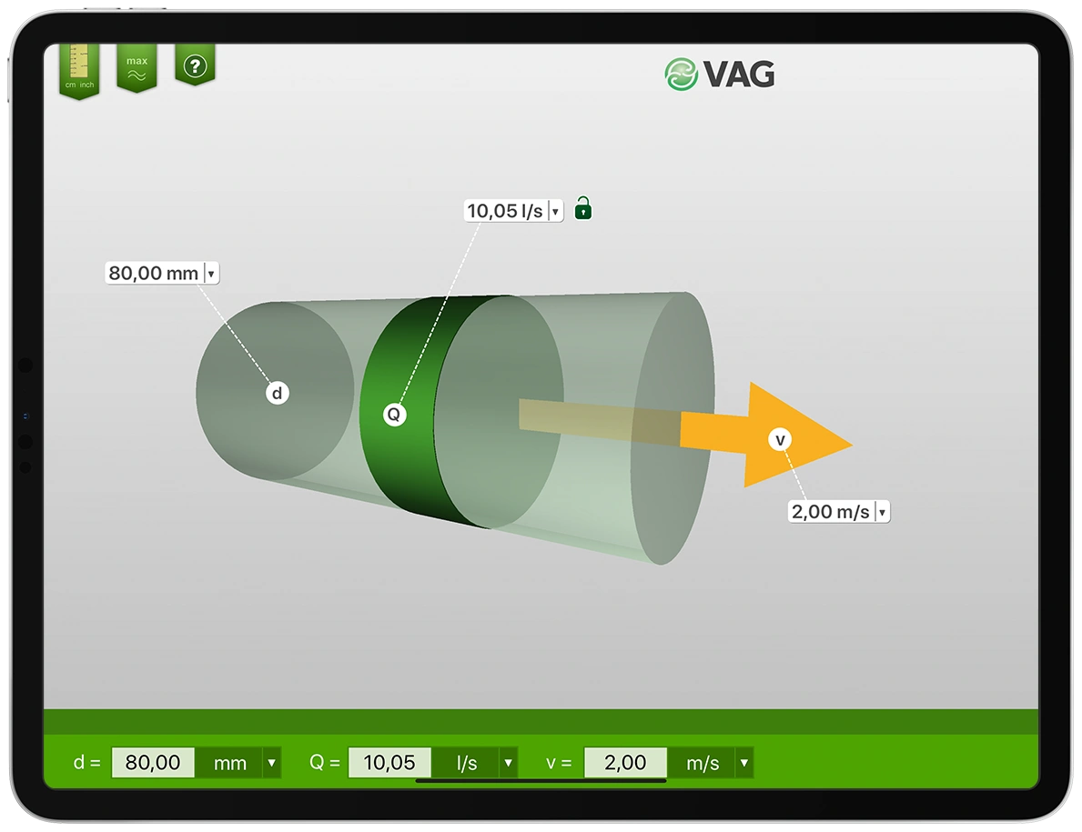 VAG FlowCalculator precisely determine volume flows