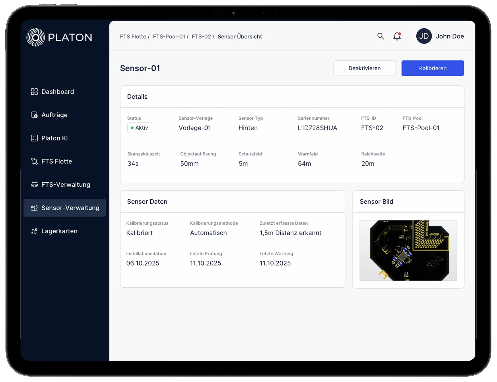 Platon precise sensor control