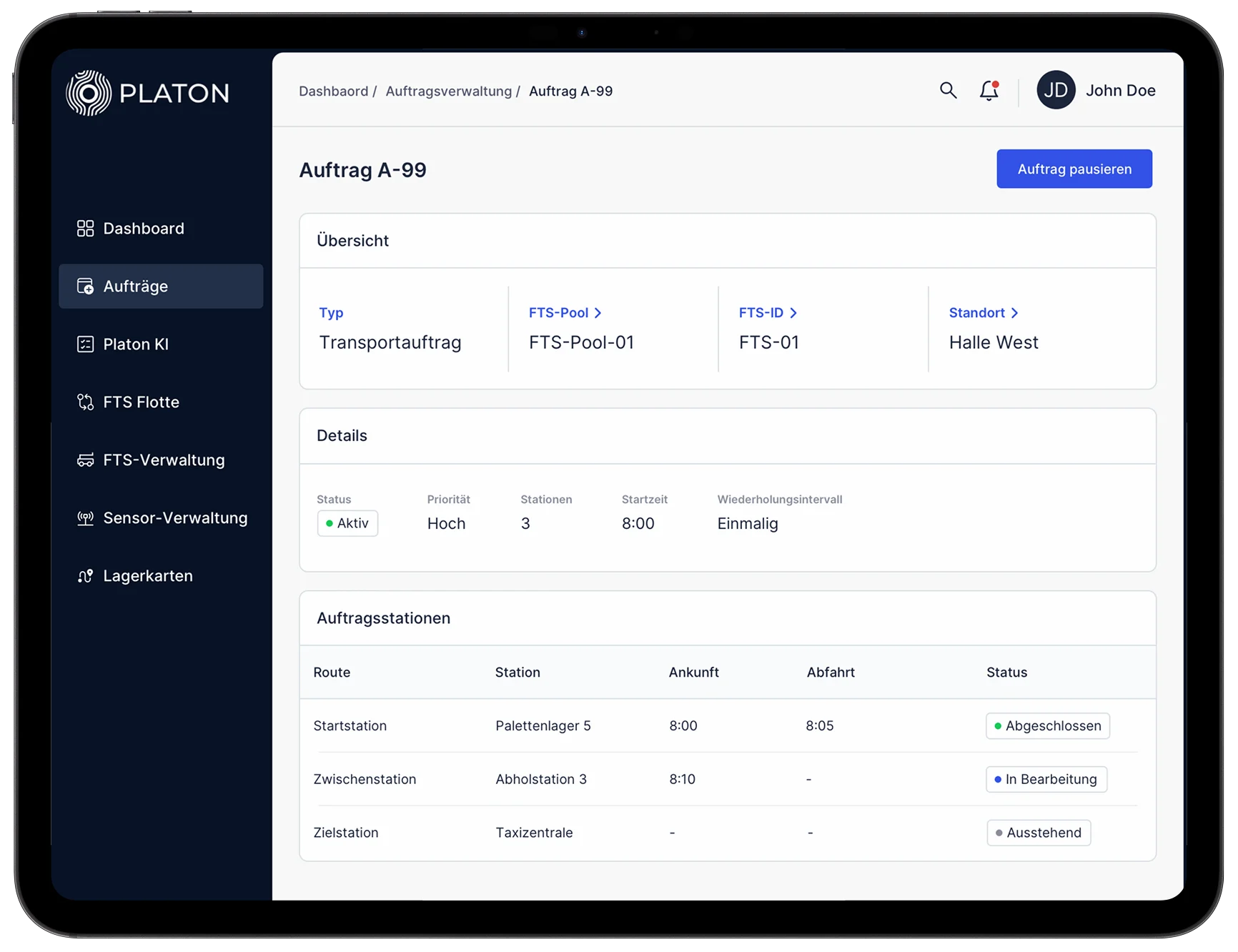 Platon efficient order management