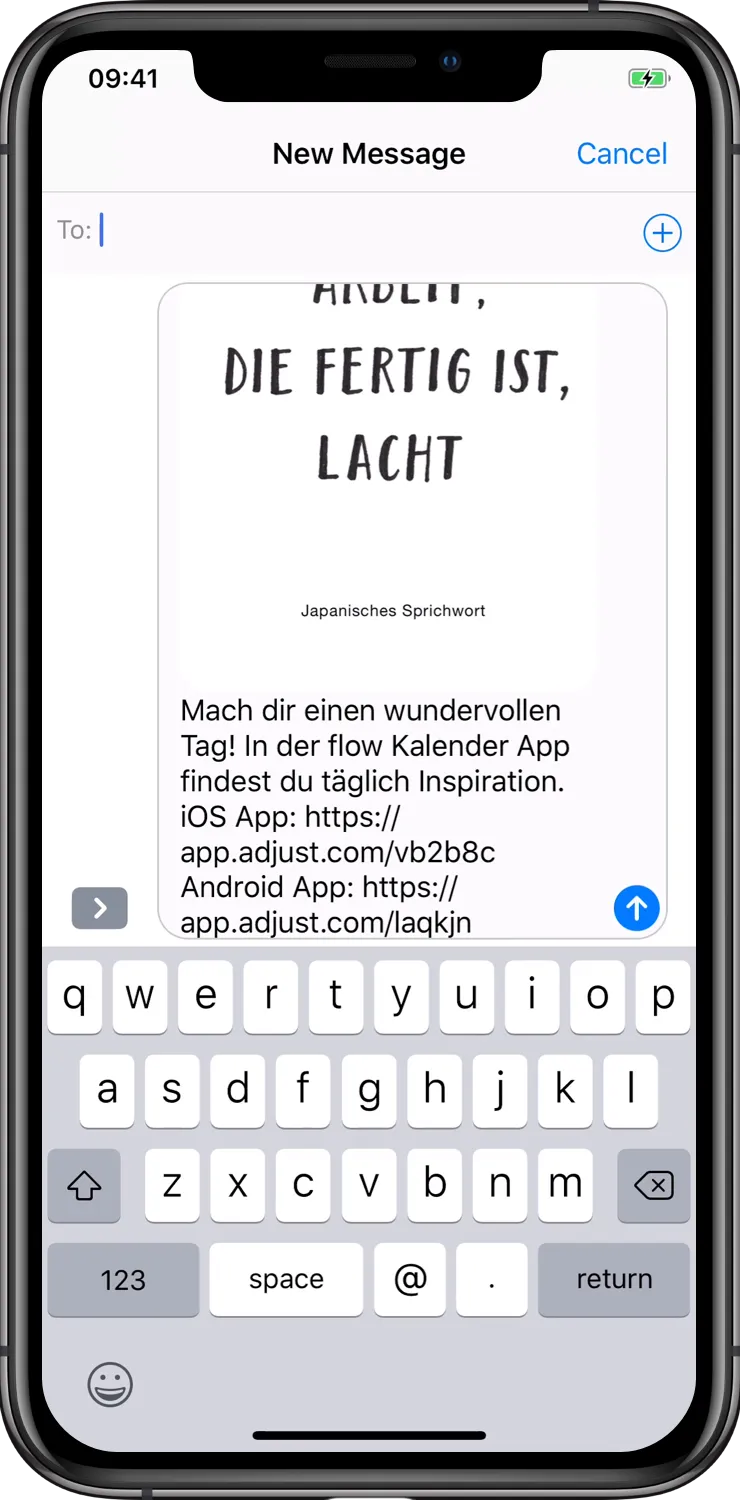 Gruner + Jahr Flow calendar app save and share favorite quotes
