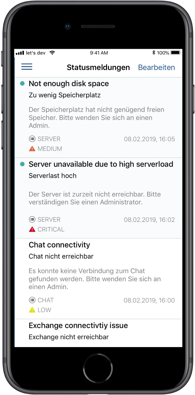 LDBV Alert App for receiving messages
