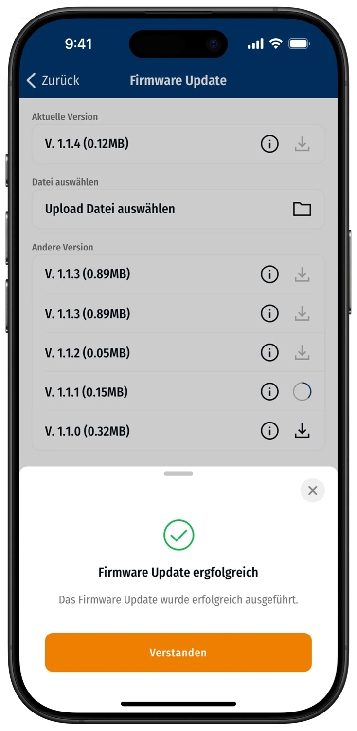 Automatic firmware updates in the app