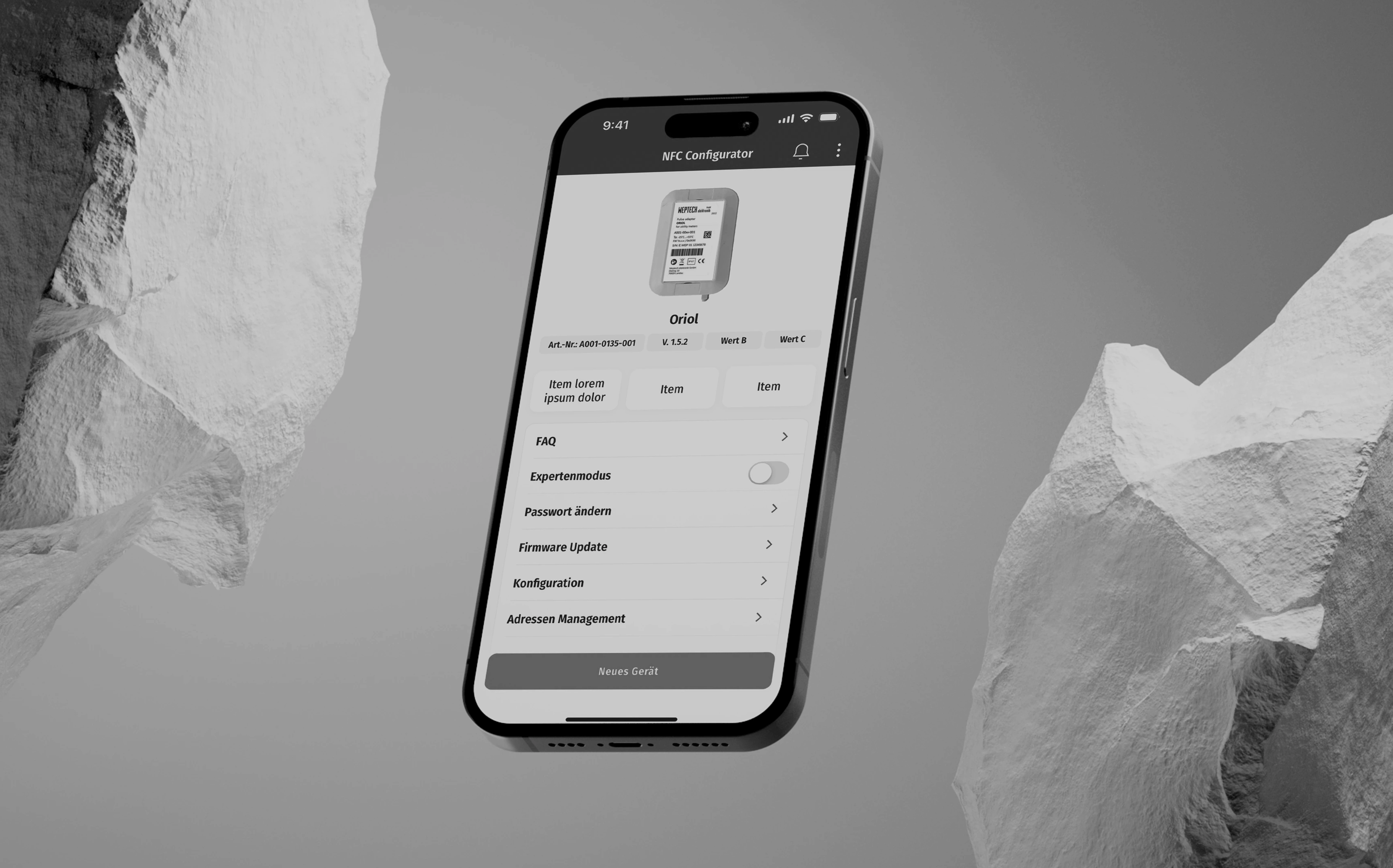 WEPTECH – NFC configurator for configuring WEPTECH hardware